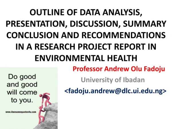 Professor Andrew Olu Fadoju University of Ibadan