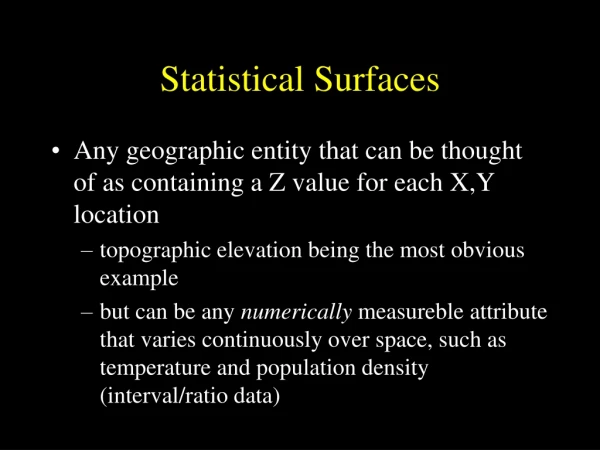 Statistical Surfaces