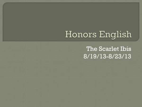 Honors English
