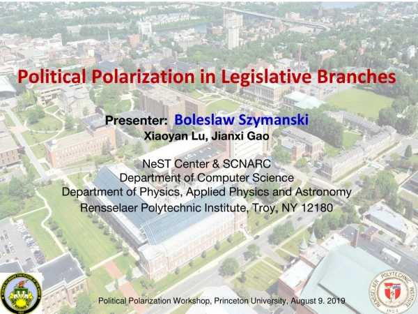 Political Polarization in Legislative Branches Presenter: B oleslaw Szymanski