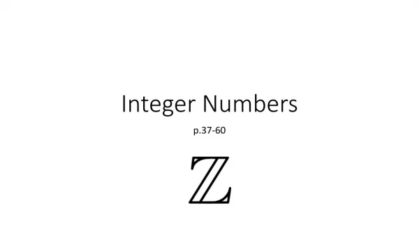 Integer Numbers