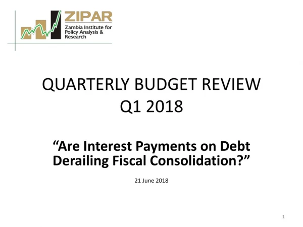 QUARTERLY BUDGET REVIEW Q1 2018