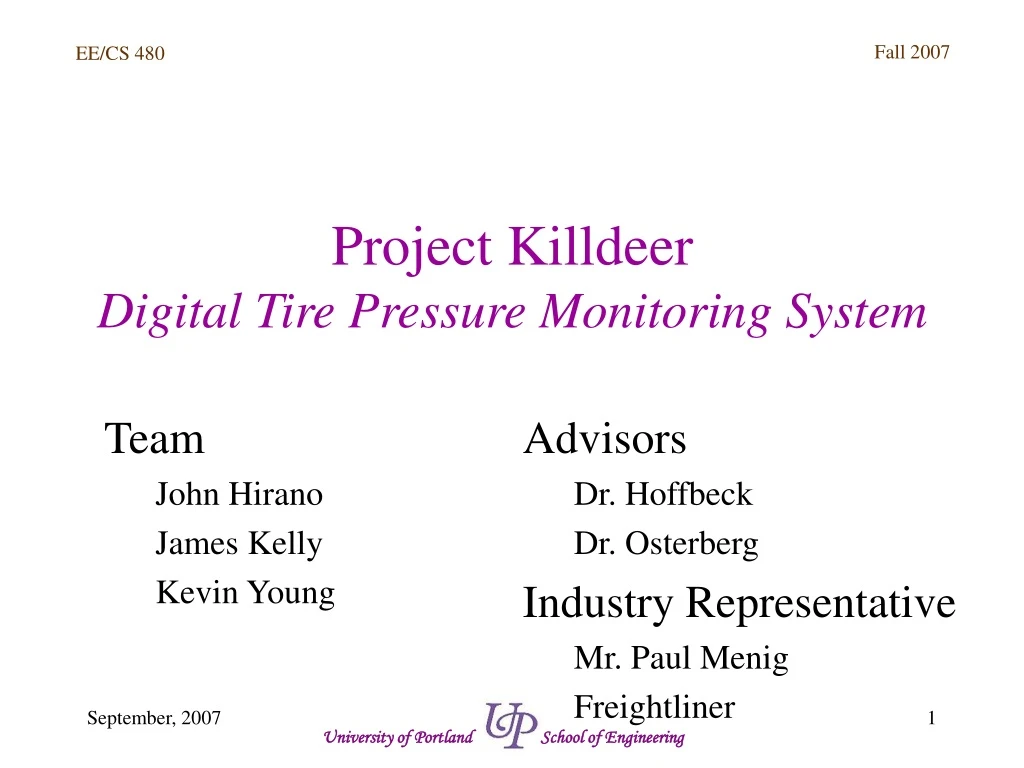 project killdeer digital tire pressure monitoring system