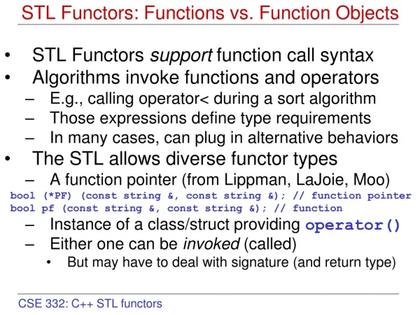 STL Functors: Functions vs. Function Objects