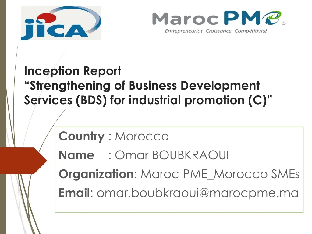 inception report strengthening of business development services bds for industrial promotion c