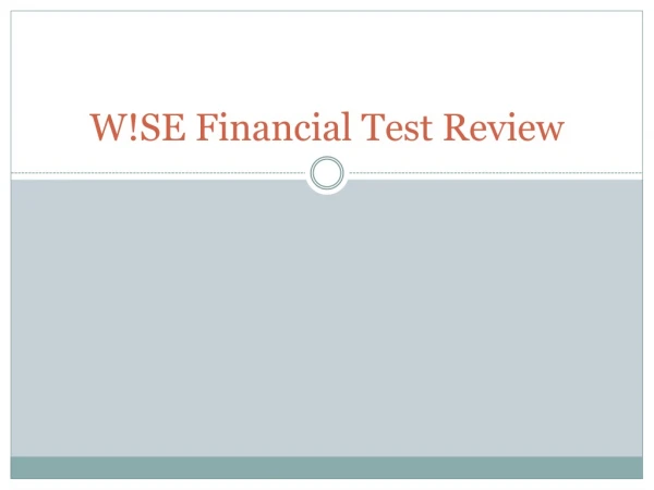 W!SE Financial Test Review