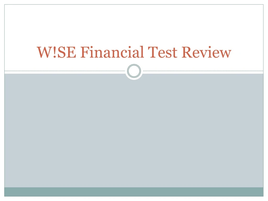 w se financial test review