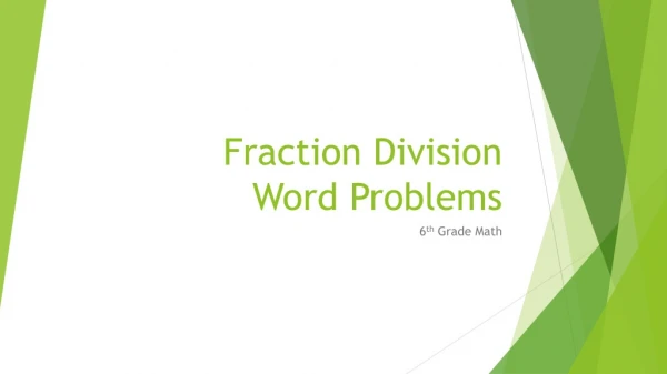 Fraction Division Word Problems