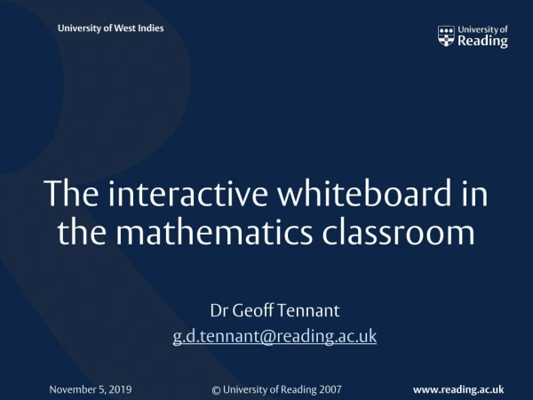 The interactive whiteboard in the mathematics classroom
