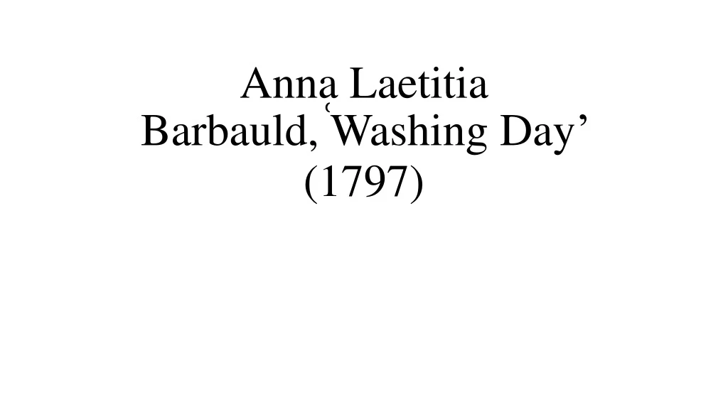 anna laetitia barbauld washing day 1797