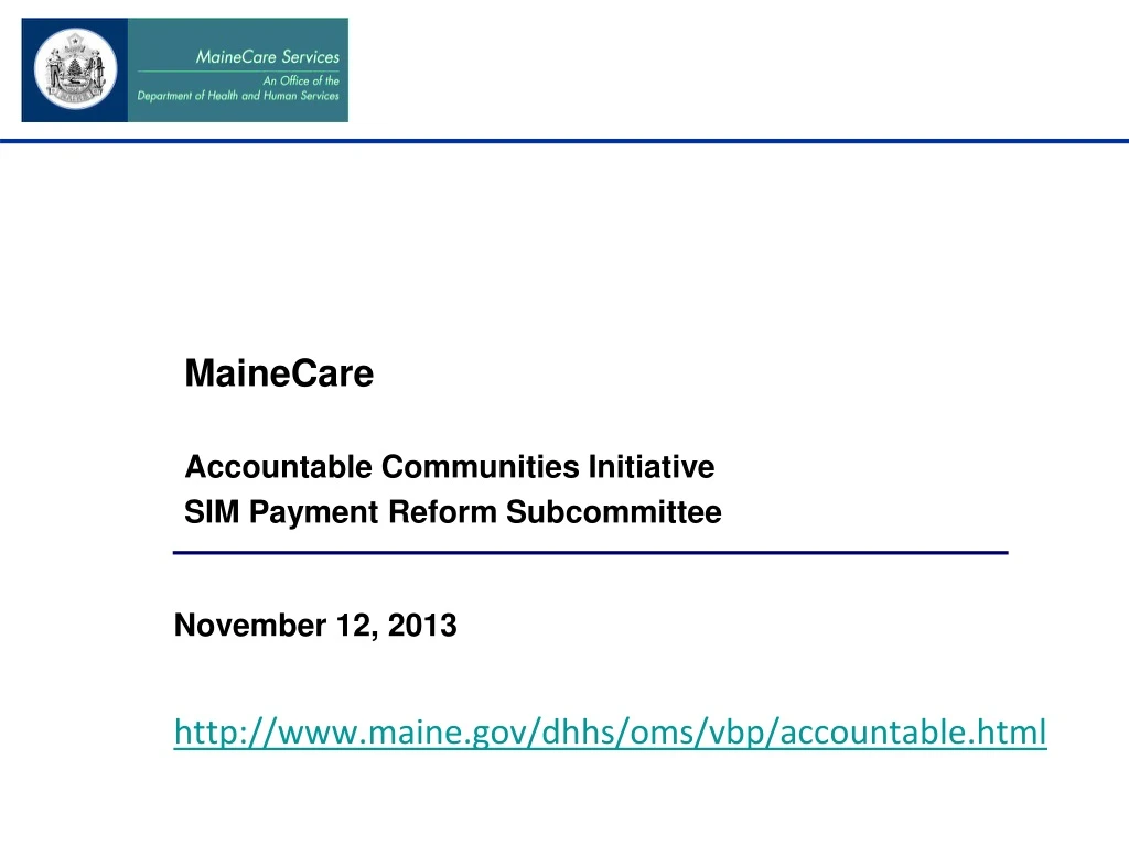 mainecare accountable communities initiative sim payment reform subcommittee