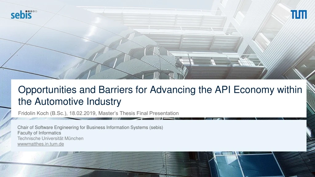 opportunities and barriers for advancing the api economy within the automotive industry