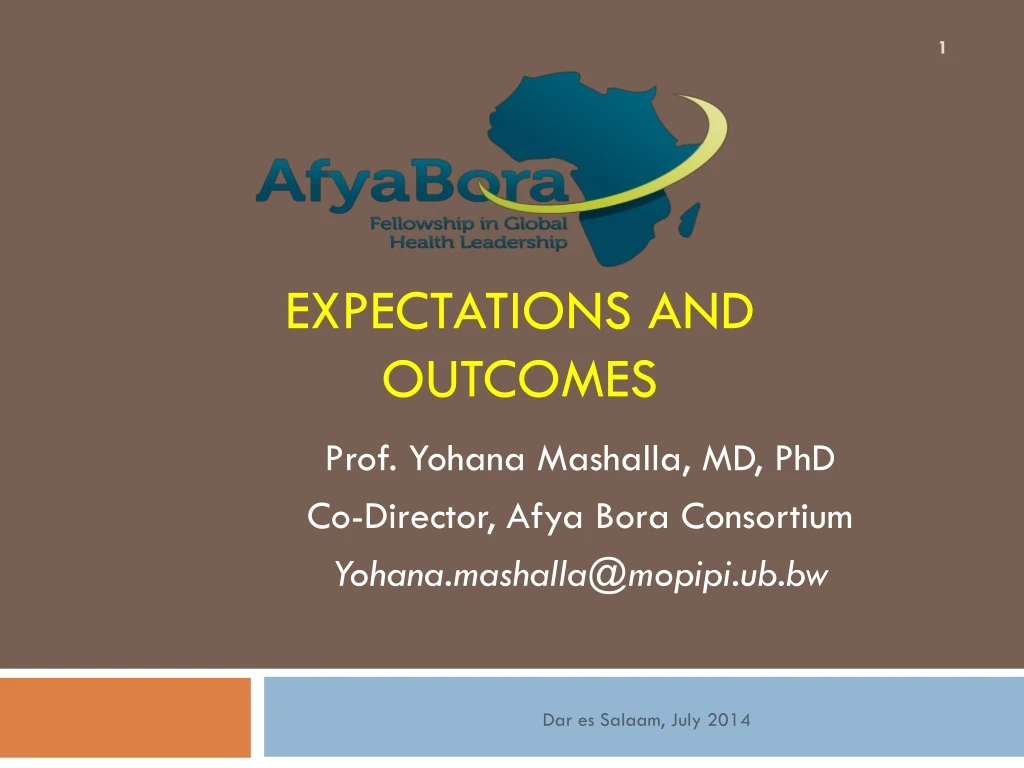 expectations and outcomes
