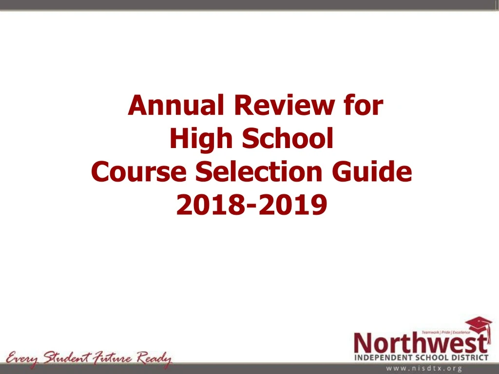 annual review for high school course selection guide 2018 2019
