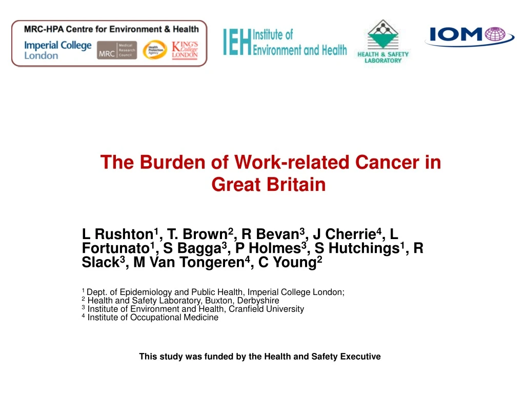 the burden of work related cancer in great britain