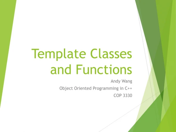 Template Classes and Functions