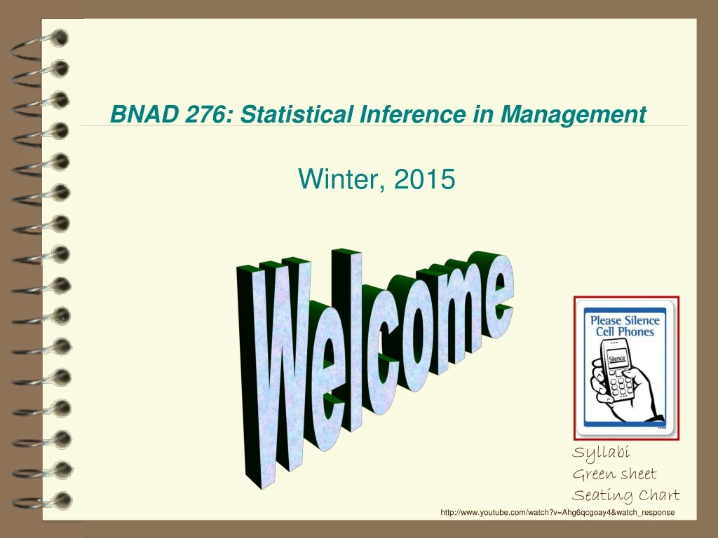 bnad 276 statistical inference in management winter 2015