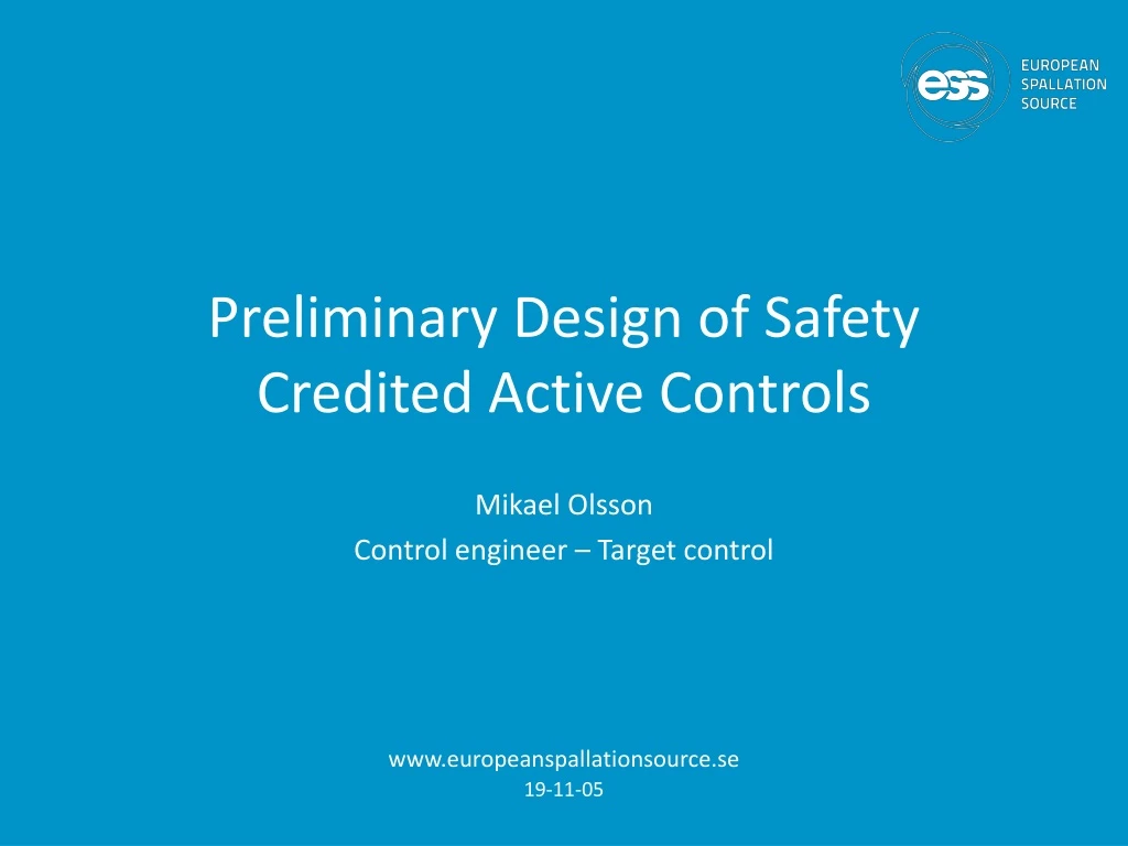 preliminary design of safety credited active controls