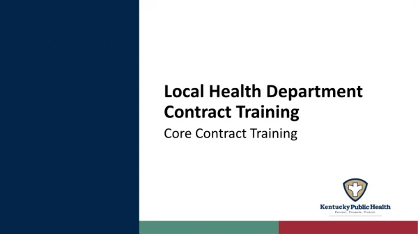 Local Health Department Contract Training