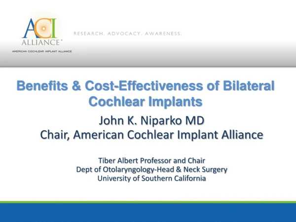 Benefits &amp; Cost-Effectiveness of Bilateral Cochlear Implants
