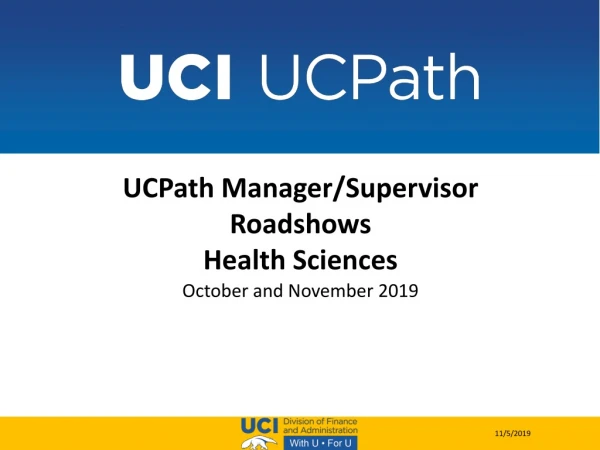 UCPath Manager/Supervisor Roadshows Health Sciences