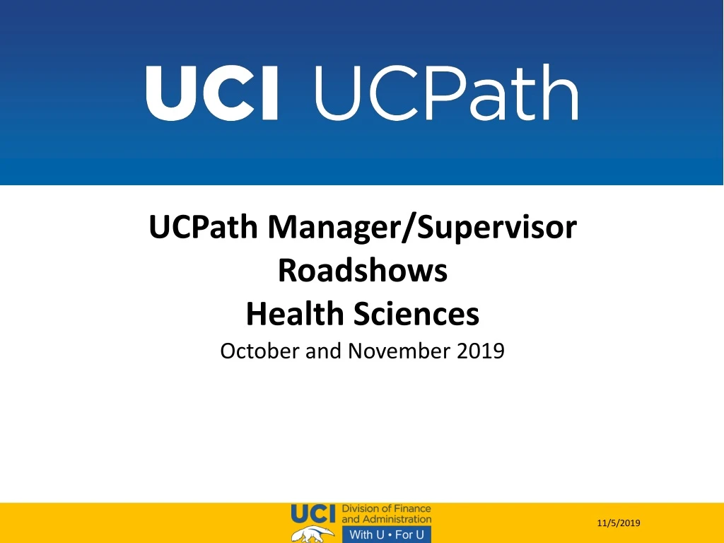 ucpath manager supervisor roadshows health sciences