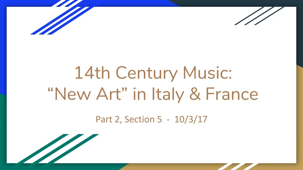 14th century music new art in italy france