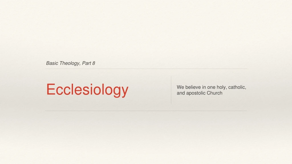 ecclesiology