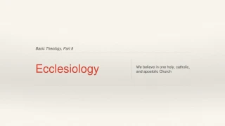 The Unity of the Church in Ecclesiology - slide 1