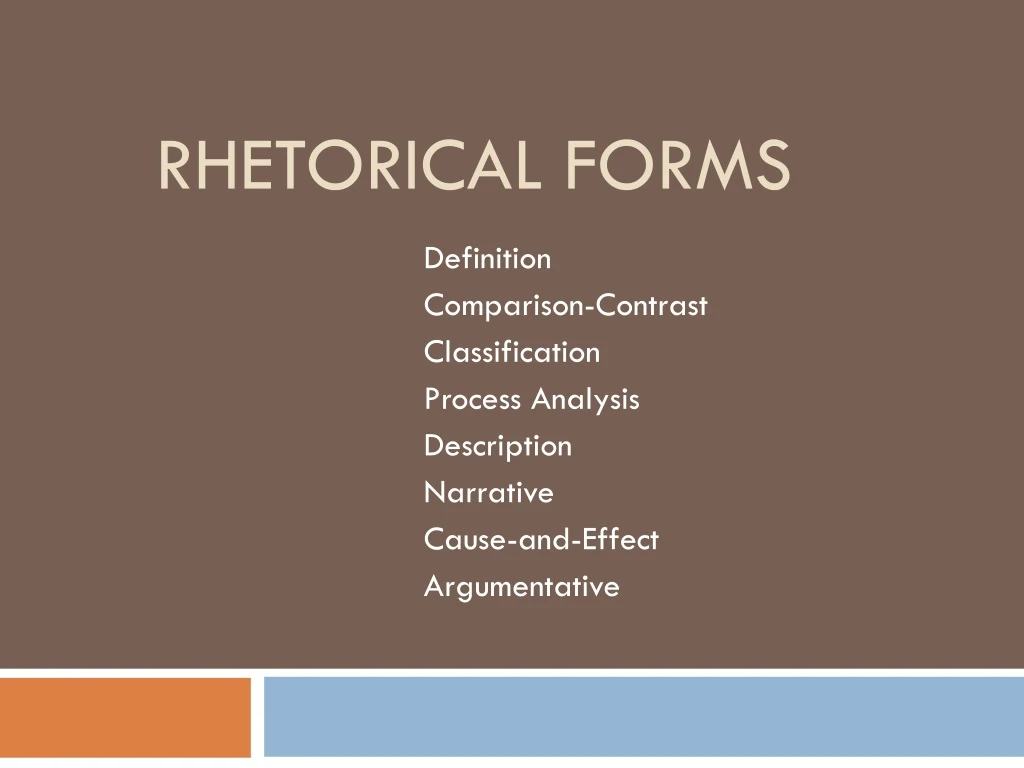 rhetorical forms
