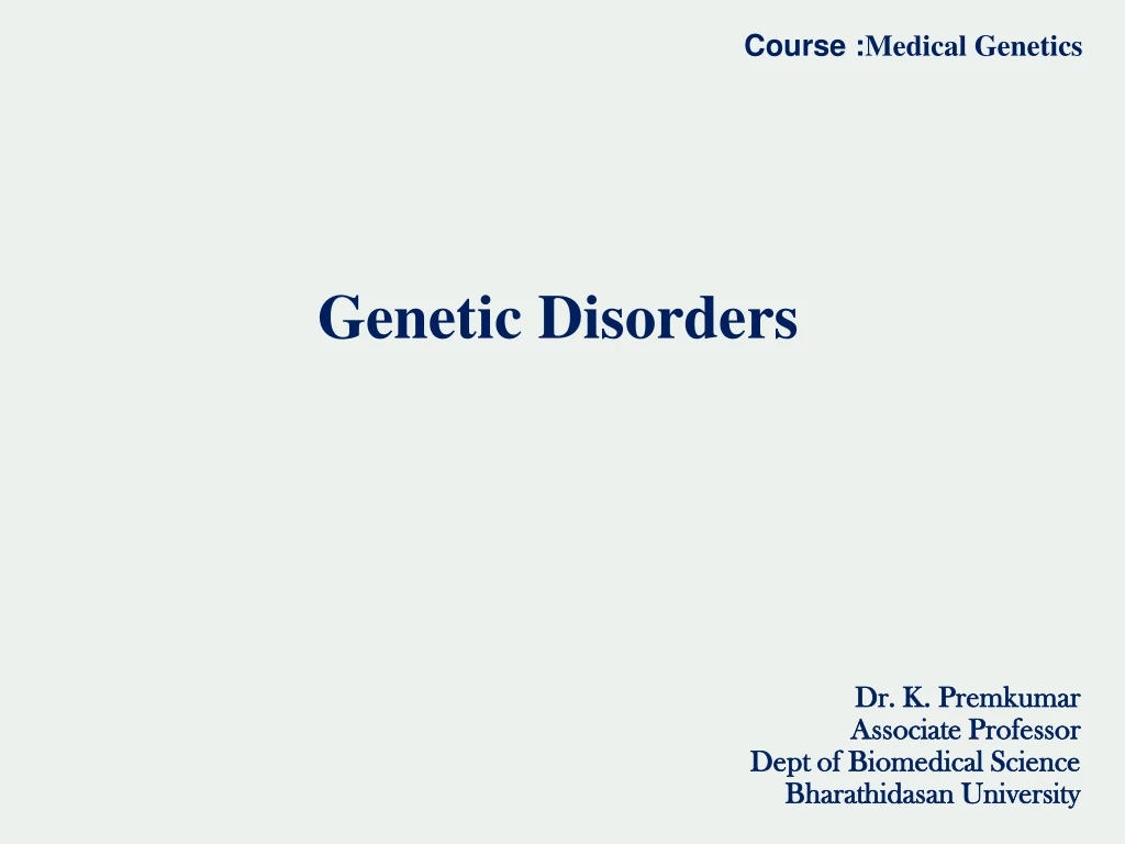 genetic disorders