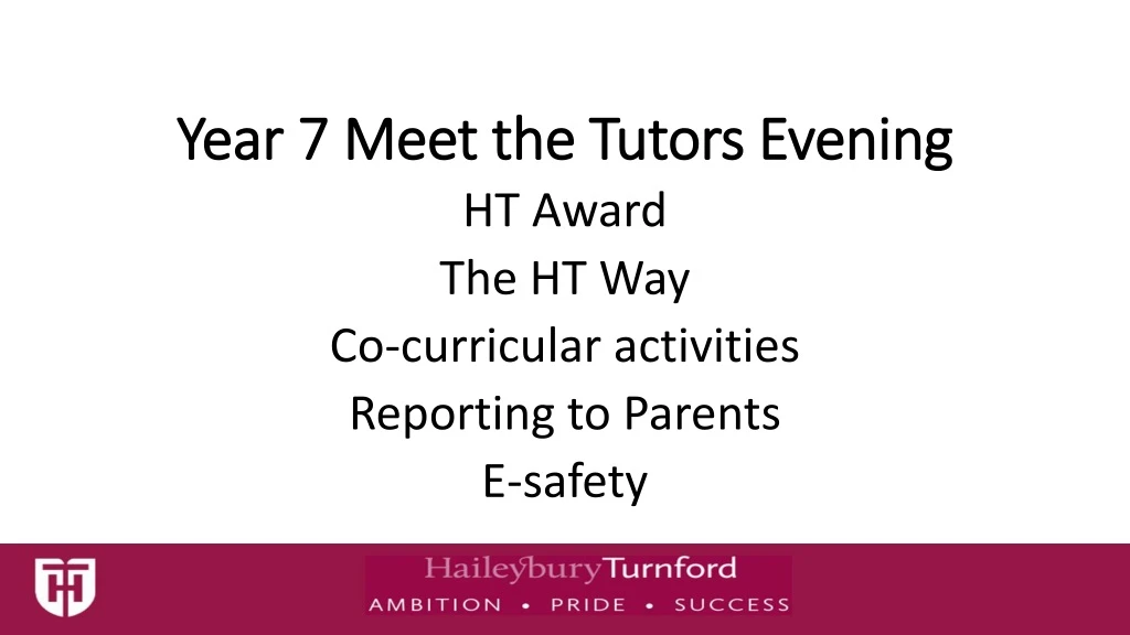 year 7 meet the tutors evening