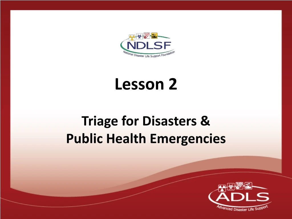 lesson 2 triage for disasters public health