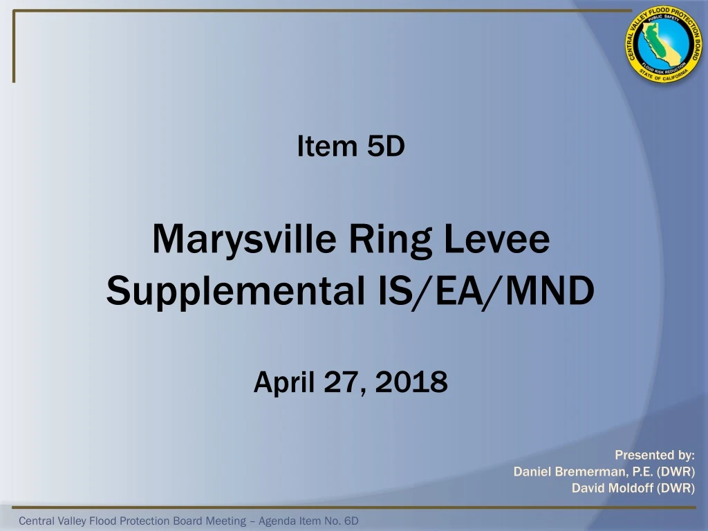 item 5d marysville ring levee supplemental is ea mnd april 27 2018