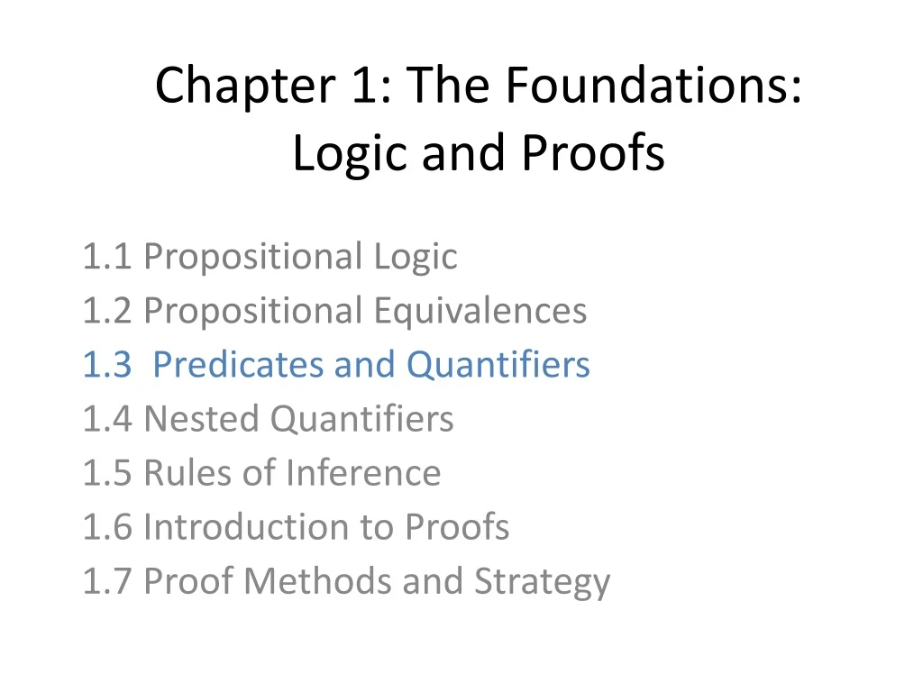 chapter 1 the foundations logic and proofs