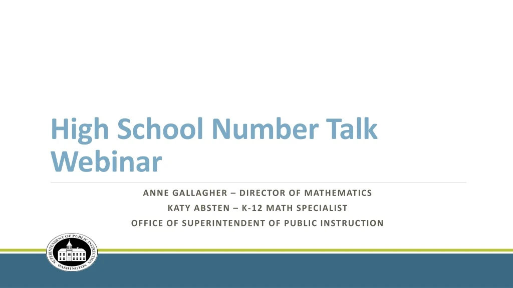 high school number talk webinar