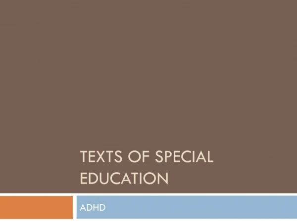 Texts of special education