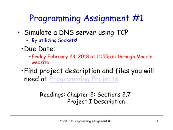 Programming Assignment #1