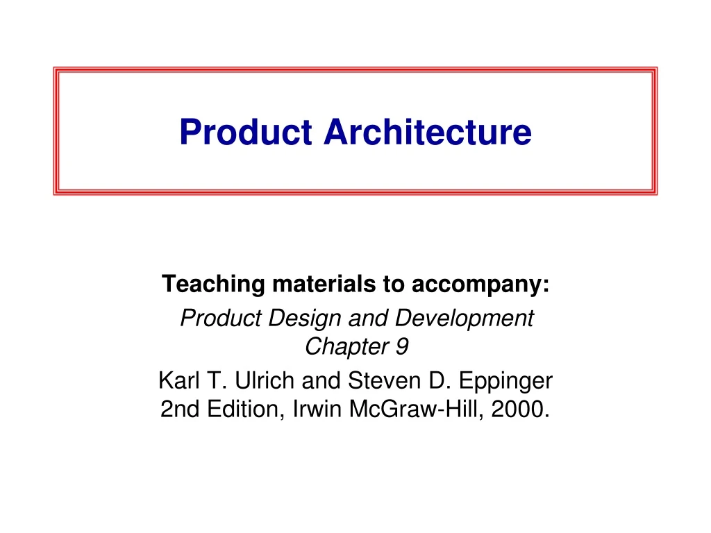 product architecture