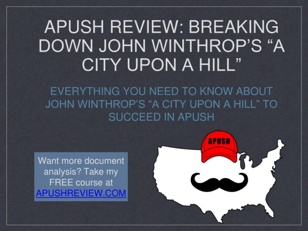APUSH Review: Breaking Down John Winthrop’s “A City Upon A Hill”