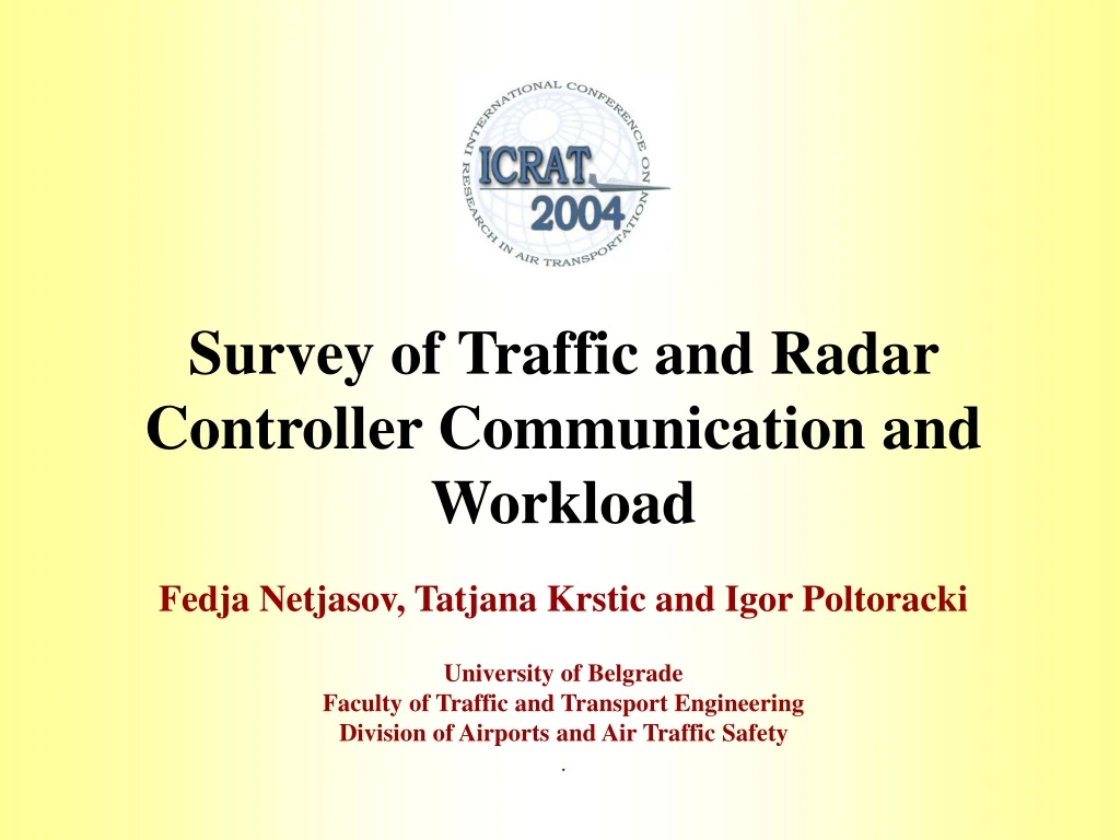 survey of traffic and radar controller