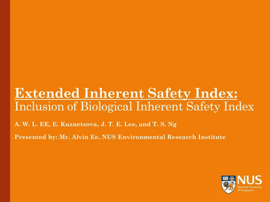 extended inherent safety index inclusion of biological inherent safety index