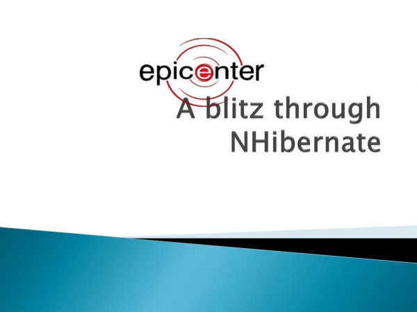 A blitz through NHibernate