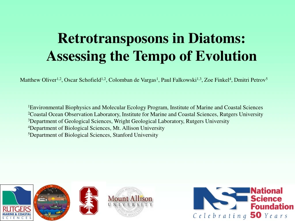 retrotransposons in diatoms assessing the tempo