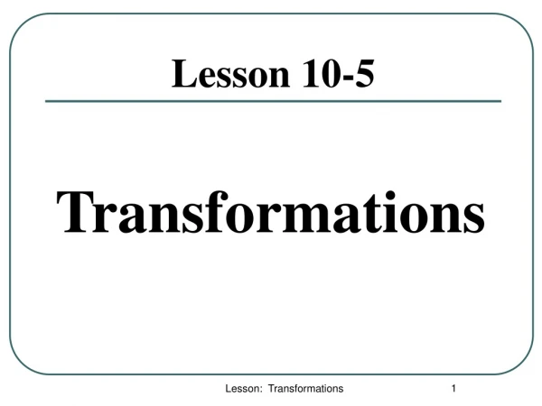Lesson 10-5