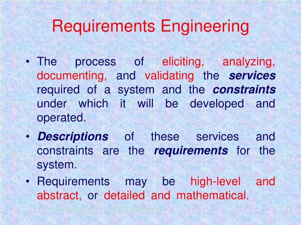 requirements engineering