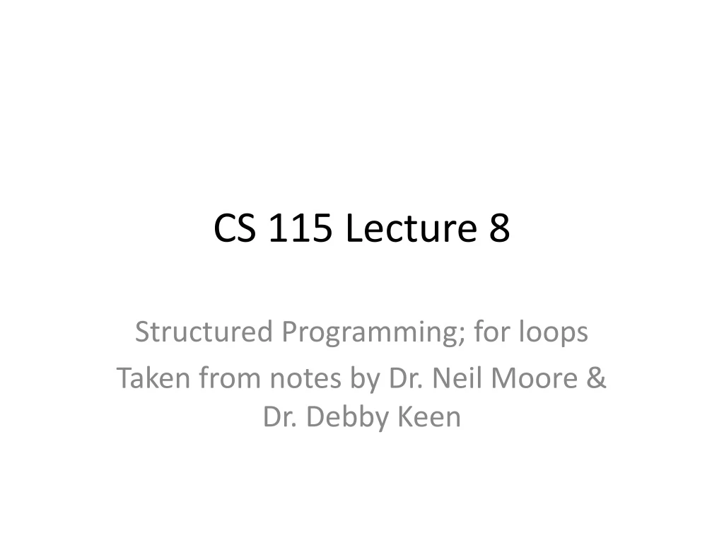 cs 115 lecture 8