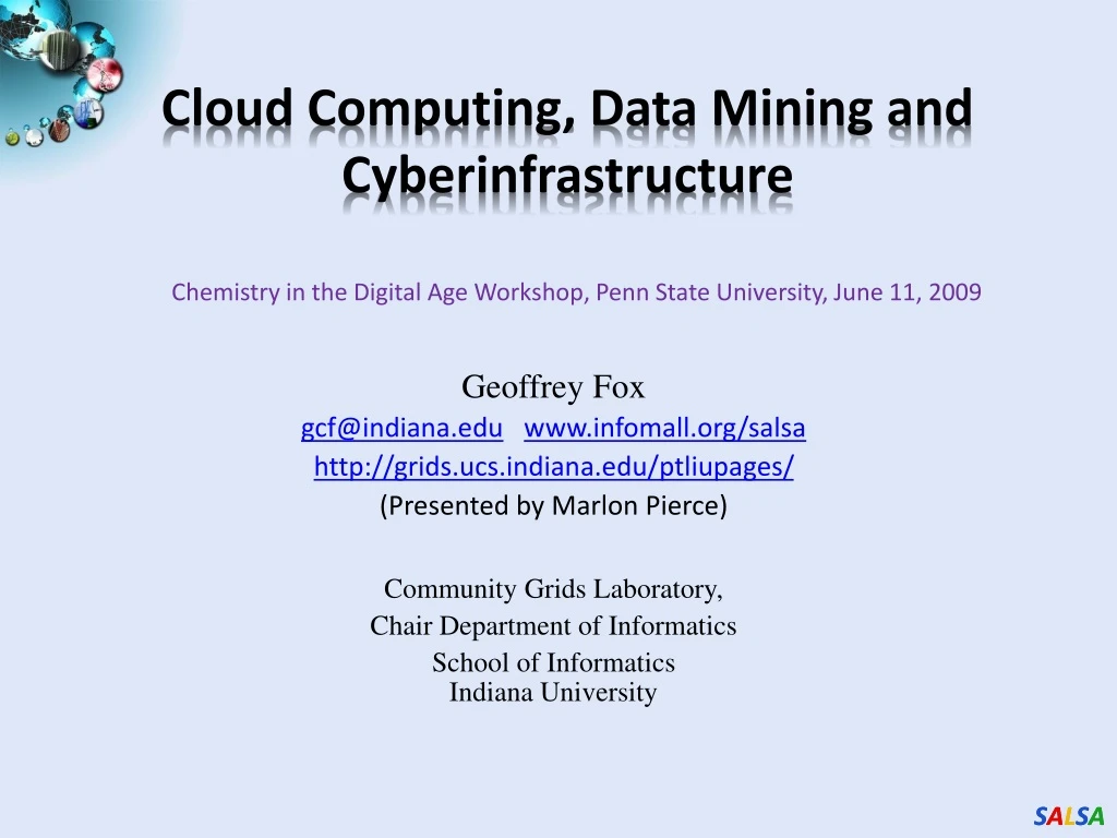 cloud computing data mining and cyberinfrastructure