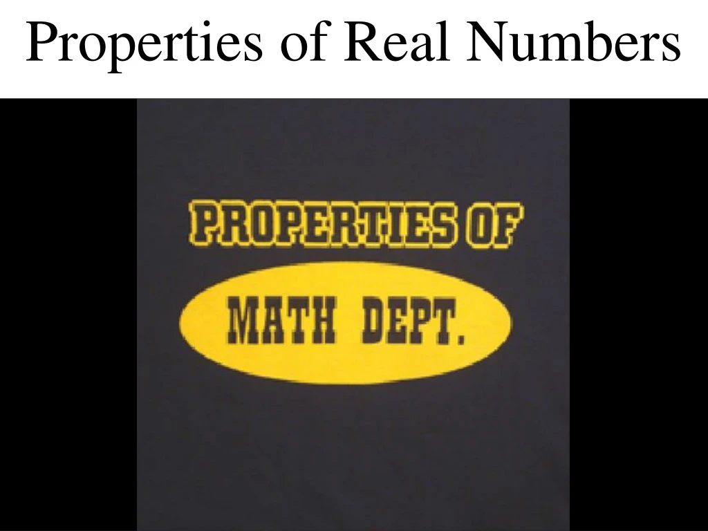 properties of real numbers