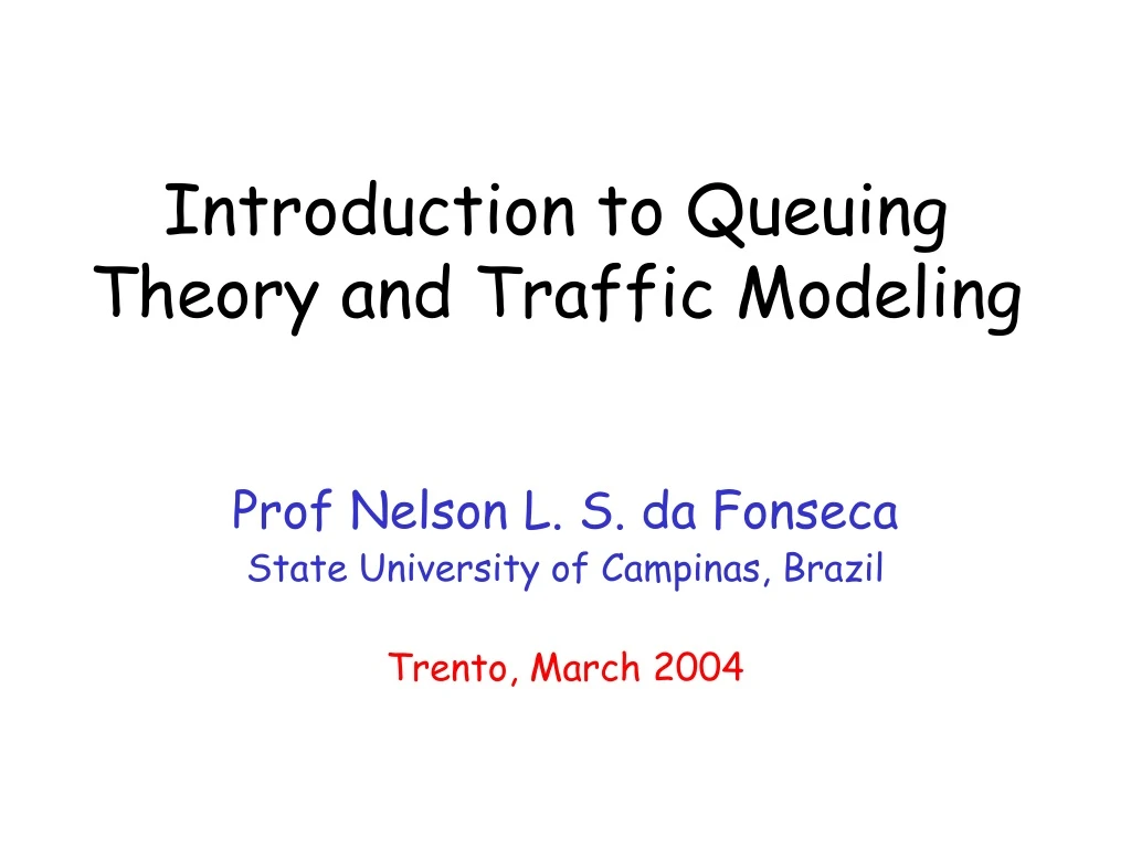 introduction to queuing theory and traffic modeling